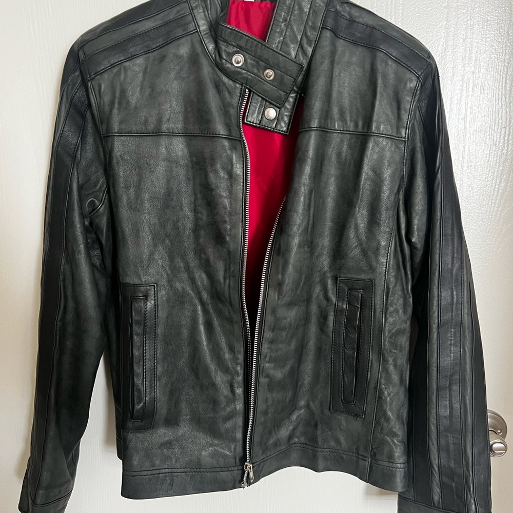 The Leather city Green Real Leather Jacket size M